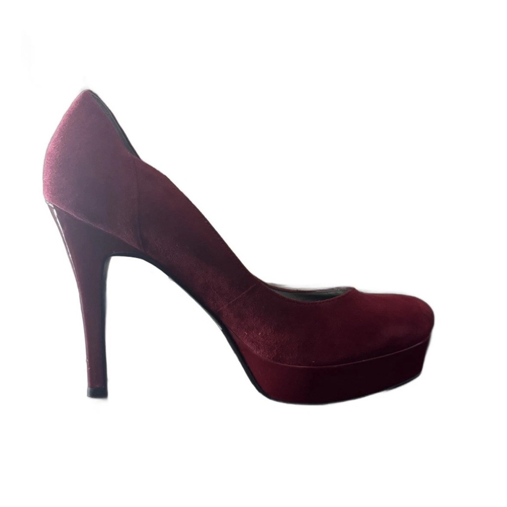 GUESS Red Suede & Patent Leather Platform Heels – Women’s Size 8M Stiletto Pumps